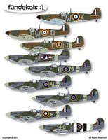 1/72 Fundekals SPITFIRES PT 1 72005
