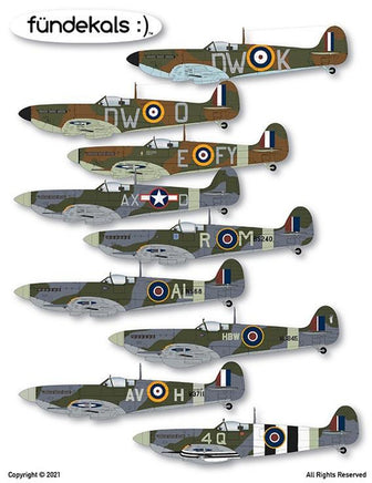 1/72 Fundekals SPITFIRES PT 1 72005