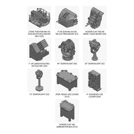 1/350 Black Cat Models HMS Hood 1941 Weapons Set CK350006