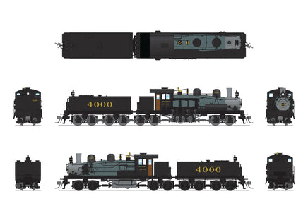 HO Broadway Ltd Class D 4-Truck Shay SOU #4000 As-Delivered Paint No-Sound / DCC-Ready 8254