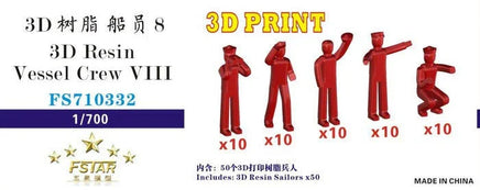 Red 3D printed resin figures with packaging details and branding.