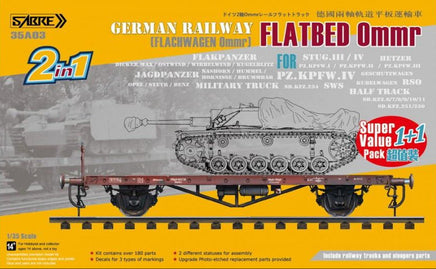 1/35 Sabre Model German Railway FLATBED Ommr (2 in 1) 1+1 Super Value Pack 35A03-SVP