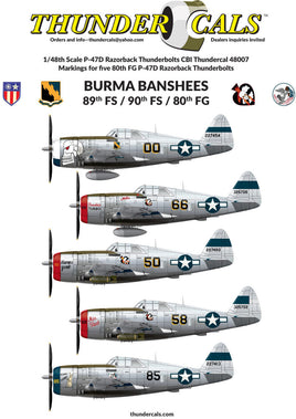 1/48 Thundercals Burma Banshees 89th FS / 90th FS /80th FG 48007