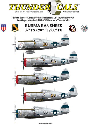 1/48 Thundercals Burma Banshees 89th FS / 90th FS /80th FG 48007