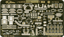 Model kit packaging with various parts on a green background