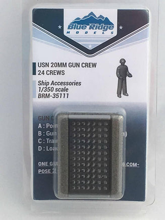 1/350 Blue Ridge Models - FIGURES - USN 20mm Gun Crew (x84 Figures) - 3D Printed 35111