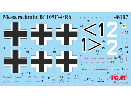 1/48 ICM Messerschmitt Bf 109F-4/R6 WWII German Fighter 48107