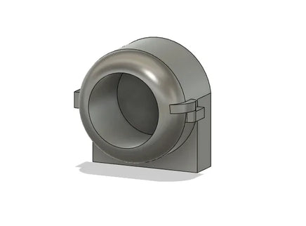 Gray metal duct connector on a white background