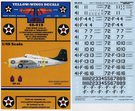 Yellow-Wings Decals for model aircraft with a plane illustration and scale information.