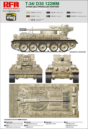 1/35 Ryefield Models T-34/D30 122mm Syrian Self-Propelled Howitzer 5030