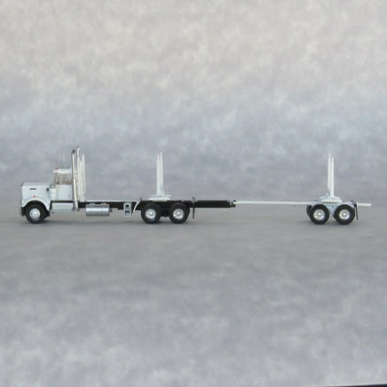 N Trainworx White Kenworth W900 Log Truck 49082