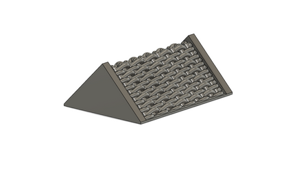 Gray wedge-shaped mat with textured surface on a white background
