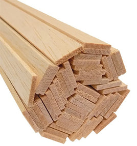 Bud Nosen Balsa Stick 1/8" x 3/4" x 36" (20/pkg) 1048