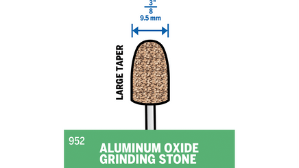 Dremel 3/8" Large Taper Aluminum Oxide Grinding Stone 952