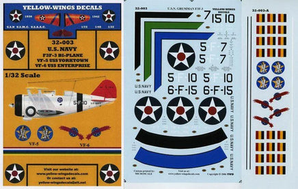 Yellow-Wings Decals packaging with model airplane decals and scale information.