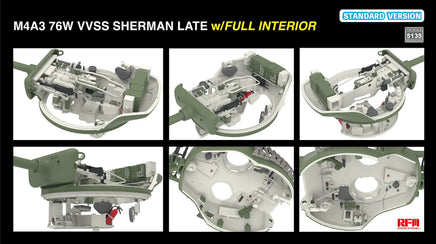 1/35 Ryefield Models M4A3 Sherman 76W VVSS Late w/Interior Standard Version 5135