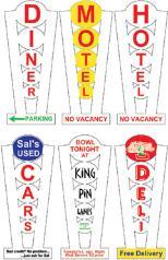 N/HO Miller Engineering Vertical Multi-Graphic Sign 7282 - MPM Hobbies