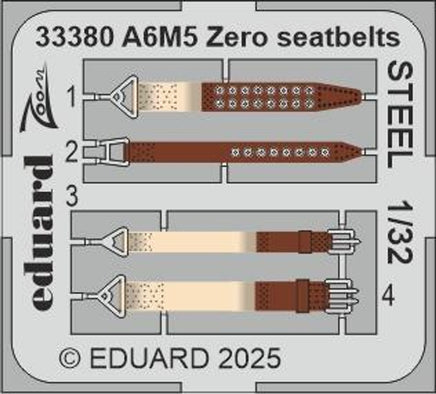 1/32 Eduard A6M5 Zero seatbelts STEEL 33380