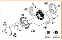 1/72 Clear Prop Ki-51 Sonia (All Versions) Resin Exhaust & Cooling Gills for CP Kits CP72011/CP72012/CP72013 A72009