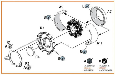 1/72 Clear Prop Ki-51 Sonia (All Versions) Resin Exhaust & Cooling Gills for CP Kits CP72011/CP72012/CP72013 A72009