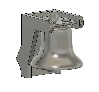 Model of a bell on a white background