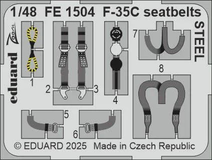 1/48 Eduard F-35C seatbelts STEEL Zoom set for TAMIYA kit FE1504