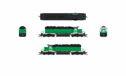N Broadway Ltd EMD SD40-2 BNSF 1680 BN Black/Green/White w/Patch No-Sound/DCC-Ready 9482