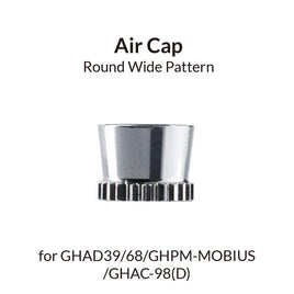 Silver air cap with text on a white background