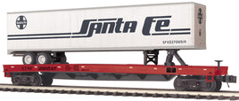 O MTH Santa Fe Premier Flat Car w/ 48’ Trailer 20-95704
