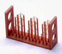 Red plastic kitchen rack on a white background