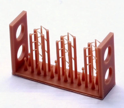 Red plastic kitchen rack on a white background