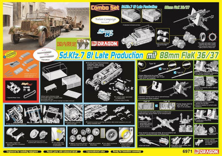 1/35 Dragon Model Sd.Kfz. 7 Late Production mit 8.8mm FlaK 36/37 6971