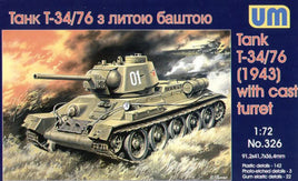 1/72 Uni Model T-34/76 (1943) Soviet Tank with Cast Turret 326