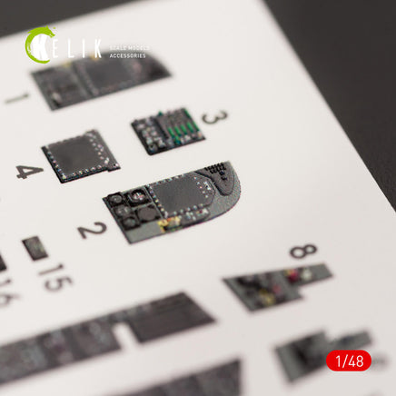 1/48 Kelik F/A-18B Hornet interior 3D decals for Kinetic kit K48033