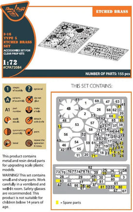 1/72 Clear Prop I-16 Type 5 PE Set for CP Kits 72084