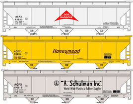 HO Accurail Private Owner ACF Covered Hopper 3-Car Set 8176 - MPM Hobbies