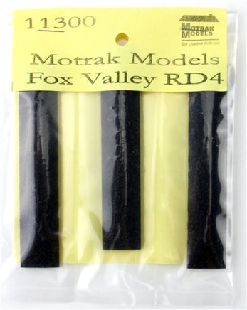 Packaged model parts for Fox Valley RD4 by Motrak Models with a yellow label.