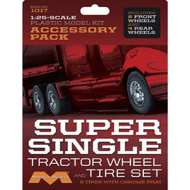 1/25 Moebius Super Single Tractor Wheel & Tire Set 1017