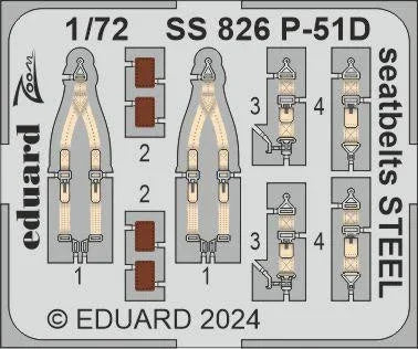 1/72 Eduard P-51D seatbelts STEEL for EDUARD SS826