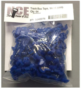 NCE Track Bus Taps (Blue) 14-16AWG - 64 pcs 0275