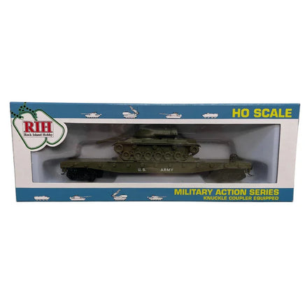 HO Rock Island US Army Flat w M60 Tank 32160