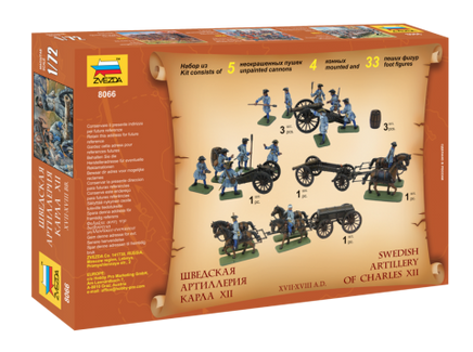 1/72 Zvezda Swedish Artillery Charles XII 8066
