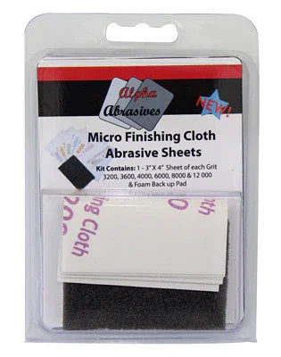 Alpha Abrasives Micro Finishing Cloth Abrasive Sheets 3200-12000 (6 Grits) 2050
