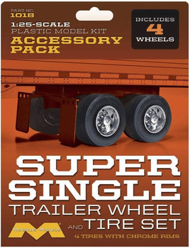 1/25 Moebius Super Single Trailer Wheel & Tire Set (4) 1018
