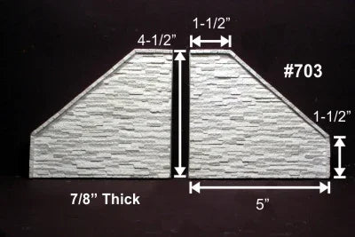 HO Monroe Wing Walls Split Stone 2-Pack #703