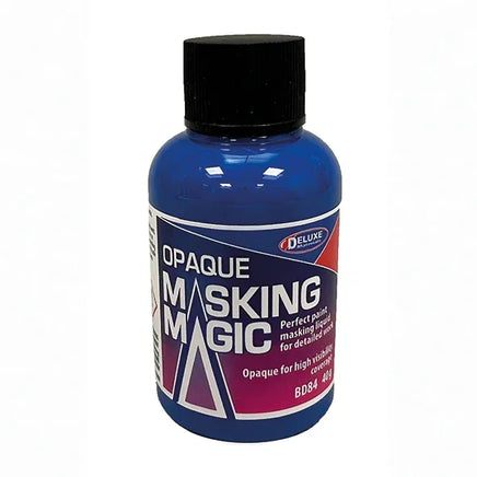 Bottle of Opaque Masking Magic paint on a white background