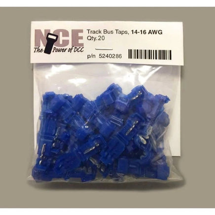 NCE Track Bus Taps (Blue) 14-16AWG - 20 pcs 0286