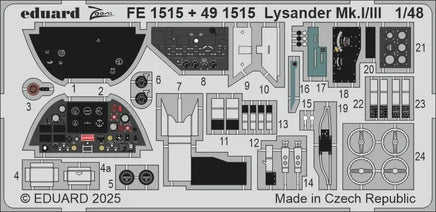 1/48 Eduard Lysander Mk.I/III Zoom set for AIRFIX kit FE1515