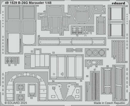 1/48 Eduard B-26G Marauder Photo etched set for ICM kit 491529