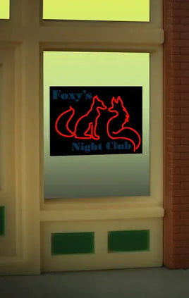 Miller Engineering Foxy's Window Sign 9010 - MPM Hobbies